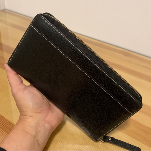 Kate Spade Wellesley Neda Pebbled Black Leather Zip Around Wallet - Picture 5 of 14